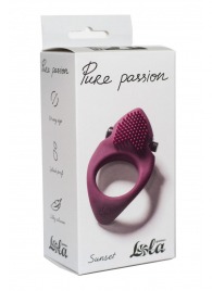 Бордовое эрекционное виброкольцо Pure Passion Sunset - Lola Games - в Дзержинске купить с доставкой