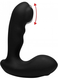 Черный стимулятор простаты Alpha-Pro 7X P-Milker Silicone Prostate Stimulator with Milking Bead - XR Brands - в Дзержинске купить с доставкой