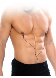 Черные электрические зажимы для сосков Shock Therapy Nipple Clamps - Pipedream - купить с доставкой в Дзержинске