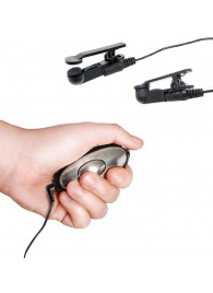 Черные электрические зажимы для сосков Shock Therapy Nipple Clamps - Pipedream - купить с доставкой в Дзержинске