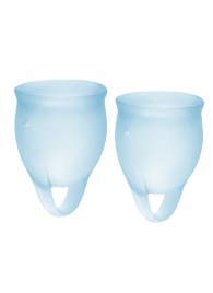 Набор голубых менструальных чаш Feel confident Menstrual Cup - Satisfyer - купить с доставкой в Дзержинске