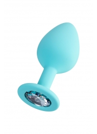 Мятная анальная втулка Brilliant с прозрачным кристаллом - 8 см. - ToyFa - купить с доставкой в Дзержинске