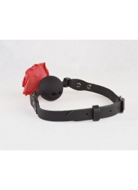 Черный кляп-шар с розой - Sitabella - купить с доставкой в Дзержинске