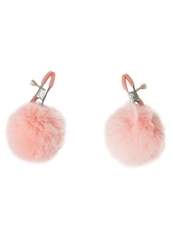 Зажимы на соски Angelic с розовыми меховыми шариками - Lola Games - купить с доставкой в Дзержинске