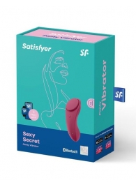 Бордовый бесшумный вибромассажер в трусики Sexy Secret - Satisfyer