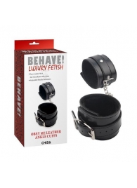 Черные оковы на ноги Obey Me Leather Ankle Cuffs - Chisa - купить с доставкой в Дзержинске