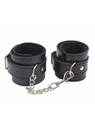 Черные оковы на ноги Obey Me Leather Ankle Cuffs - Chisa - купить с доставкой в Дзержинске