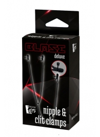 Черные зажимы на соски и клитор на цепочке DELUXE NIPPLE   CLIT CLAMPS - Dream Toys - купить с доставкой в Дзержинске