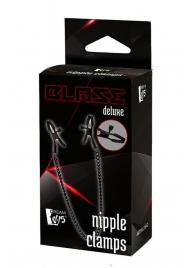 Черные зажимы на соски на цепочке BLAZE DELUXE NIPPLE CLAMPS - Dream Toys - купить с доставкой в Дзержинске