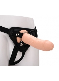 Черные трусики с телесной насадкой STRAP ON REAL DILDO - 21 см. - Dream Toys - купить с доставкой в Дзержинске