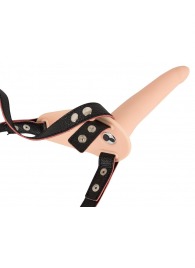 Телесный поясной страпон с вибрацией Vibrating Strap-On - 15,7 см. - Orion - купить с доставкой в Дзержинске