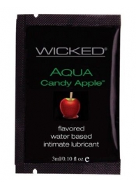 Лубрикант с ароматом сахарного яблока WICKED AQUA Candy Apple - 3 мл. - Wicked - купить с доставкой в Дзержинске