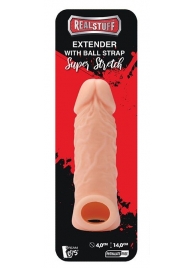 Телесная насадка EXTENDER WITH BALL STRAP 5.5 - 14 см. - Dream Toys - в Дзержинске купить с доставкой