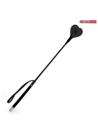 Черный стек с наконечником-сердечком - 54 см. - Notabu - купить с доставкой в Дзержинске