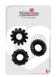 Набор из 3 черных эрекционных колец SET OF 3 COCKRINGS - Dream Toys - в Дзержинске купить с доставкой