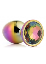 Голографическая анальная втулка с радужным кристаллом - 7,1 см. - Dream Toys - купить с доставкой в Дзержинске