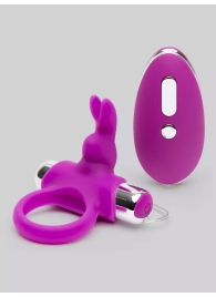 Лиловое виброкольцо с пультом ДУ Remote Control Cock Ring - Happy Rabbit - в Дзержинске купить с доставкой