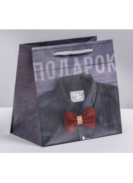 Ламинированный квадратный пакет «Мужской стиль» - 14 х 14 х 9 см. - Сима-Ленд - купить с доставкой в Дзержинске