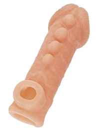 Телесная закрытая насадка с шишечками Cock Sleeve Size S - 13,8 см. - KOKOS - в Дзержинске купить с доставкой