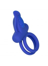 Синее перезаряжаемое эрекционное кольцо Silicone Rechargeable Dual Pleaser Enhancer - California Exotic Novelties - в Дзержинске купить с доставкой