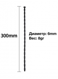 Черный уретральный расширитель - 30 см. - Rubber Tech Ltd - купить с доставкой в Дзержинске