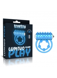 Голубое, светящееся в темноте виброкольцо Lumino Play Vibrating Penis Ring - Lovetoy - в Дзержинске купить с доставкой