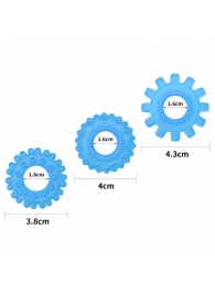 Набор из 3 голубых, светящихся в темноте эрекционных колец Lumino Play - Lovetoy - в Дзержинске купить с доставкой