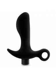 Черный анальный вибратор Silicone Vibrating Prostate Massager 01 - 10,8 см. - Blush Novelties - в Дзержинске купить с доставкой