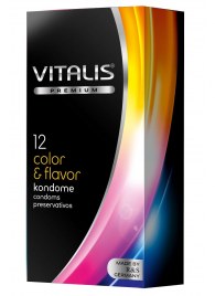Цветные ароматизированные презервативы VITALIS PREMIUM color   flavor - 12 шт. - Vitalis - купить с доставкой в Дзержинске