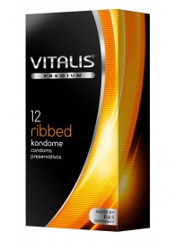 Ребристые презервативы VITALIS PREMIUM ribbed - 12 шт. - Vitalis - купить с доставкой в Дзержинске