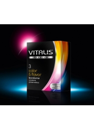 Цветные ароматизированные презервативы VITALIS PREMIUM color   flavor - 3 шт. - Vitalis - купить с доставкой в Дзержинске