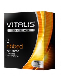 Ребристые презервативы VITALIS PREMIUM ribbed - 3 шт. - Vitalis - купить с доставкой в Дзержинске