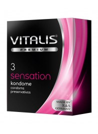 Презервативы с пупырышками и кольцами VITALIS PREMIUM sensation - 3 шт. - Vitalis - купить с доставкой в Дзержинске