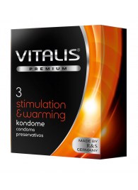 Презервативы VITALIS PREMIUM stimulation   warming с согревающим эффектом - 3 шт. - Vitalis - купить с доставкой в Дзержинске