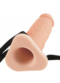 Телесный реалистичный фаллоимитатор с полостью Silicone Hollow Extension - 20 см. - Pipedream - купить с доставкой в Дзержинске