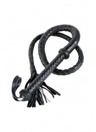 Длинный кожаный кнут с хлопушками на конце - ToyFa - купить с доставкой в Дзержинске
