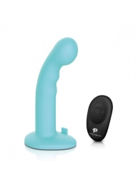 Голубая изогнутая насадка 6in Remote Control Ripple P-Spot G-Spot на черных трусиках - 16 см. - Pegasus - купить с доставкой в Дзержинске