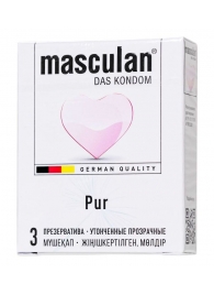 Супертонкие презервативы Masculan Pur - 3 шт. - Masculan - купить с доставкой в Дзержинске