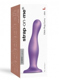 Фиолетовая насадка Strap-On-Me Dildo Plug Curvy size L - Strap-on-me - купить с доставкой в Дзержинске