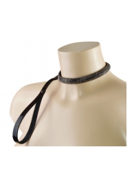 Эффектный сверкающий ошейник с поводком  Гламур - Sitabella - купить с доставкой в Дзержинске