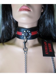 Металлический поводок с кожаной петлёй - БДСМ Арсенал - купить с доставкой в Дзержинске