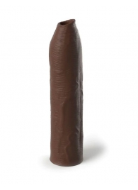 Коричневая насадка-удлинитель Uncut Silicone Penis Enhancer - 17,8 см. - Pipedream - в Дзержинске купить с доставкой