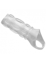 Насадка на пенис с кольцом для мошонки Clear Sensations Enhancer Sex Sleeve - 11,5 см. - XR Brands - в Дзержинске купить с доставкой