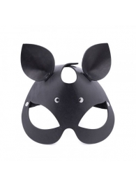 Черная кожаная маска  Кошка  с маленькими ушками - Crazy Handmade - купить с доставкой в Дзержинске