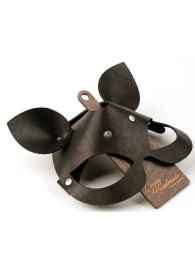 Черная кожаная маска  Кошка  с маленькими ушками - Crazy Handmade - купить с доставкой в Дзержинске