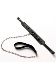 Черный ошейник с шипами и поводком - Crazy Handmade - купить с доставкой в Дзержинске