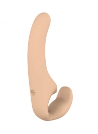 Бежевый безремневой страпон Temptation - Lola Games - купить с доставкой в Дзержинске