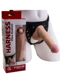 Страпон Harness из двух предметов: трусики с плугом и насадка-фаллос - 17 см. - LOVETOY (А-Полимер) - купить с доставкой в Дзержинске