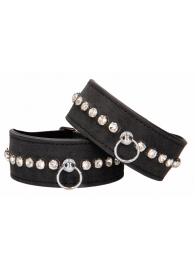 Черные поножи Diamond Studded Ankle Cuffs - Shots Media BV - купить с доставкой в Дзержинске