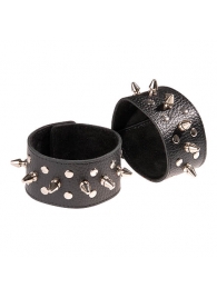 Чёрные напульсники с шипами и заклепками - Sitabella - купить с доставкой в Дзержинске